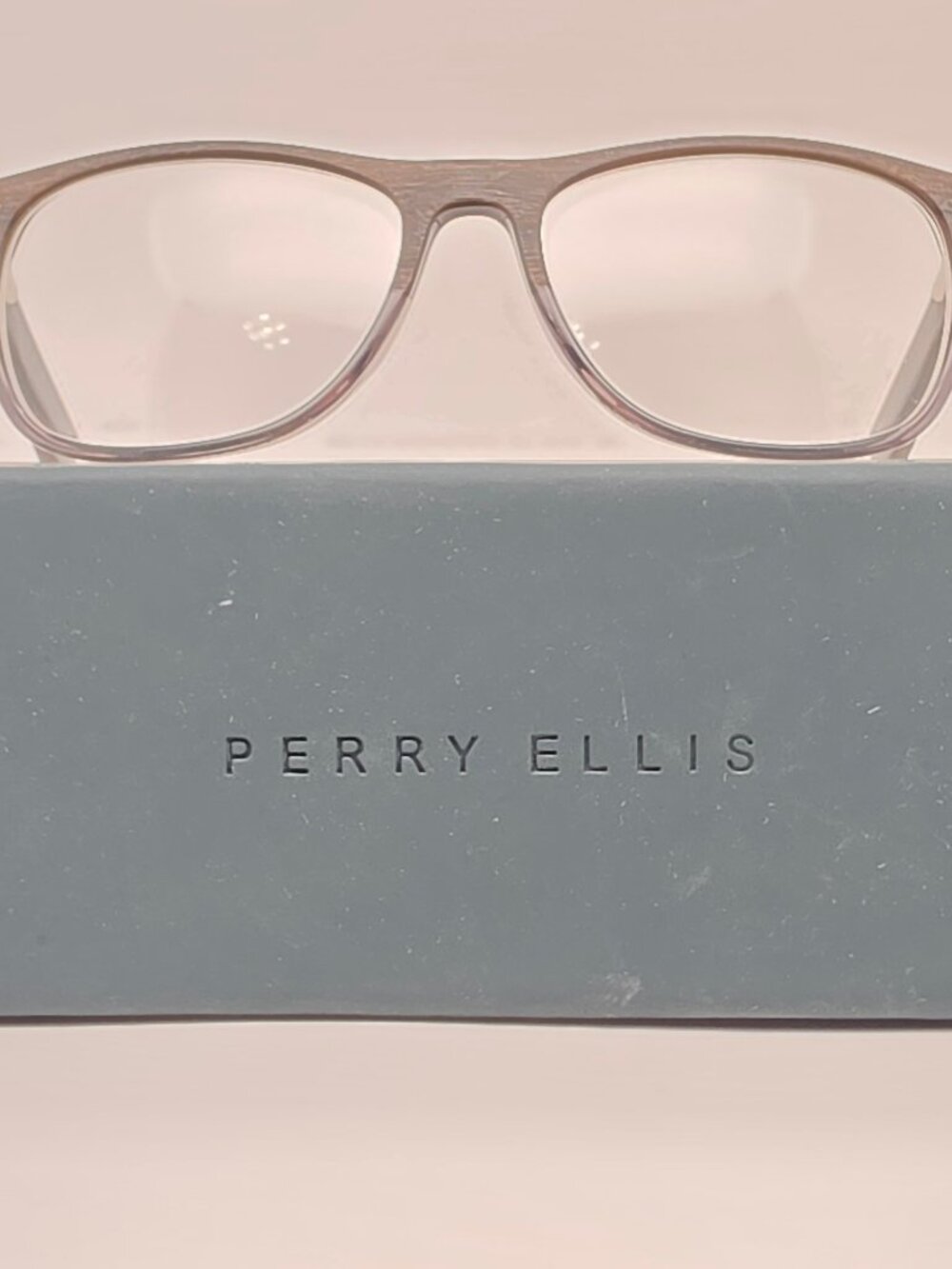 Perry Ellis PE364-1 Brown Fade Woodgrain Eyeglasses Frame w/ Flexhinge and Case